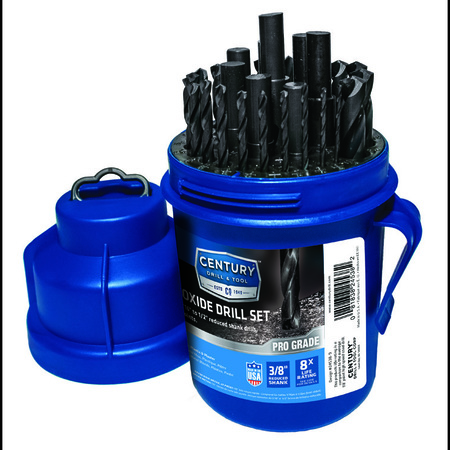 CENTURY DRILL & TOOL Black Oxide Drill Bit 29Pc Pod Set Pro Grade 3/8Rs 1/16 To 1/2 By64Ths 24538